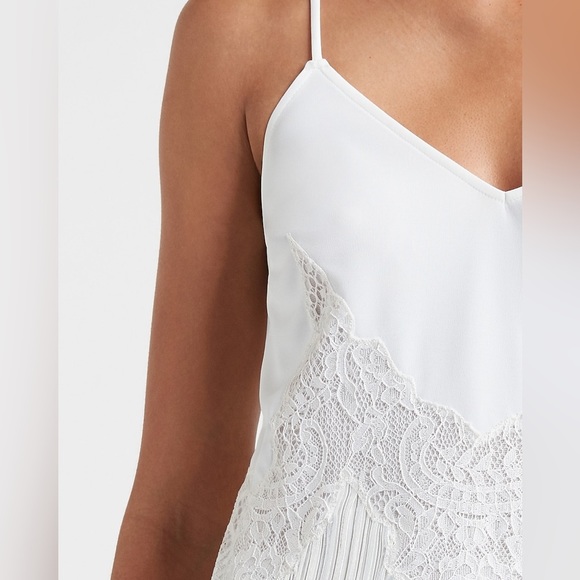 Express White Pleated Lace Cami - Picture 3 of 8